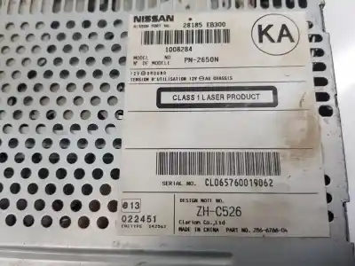 Second-hand car spare part audio system / radio cd for nissan navara pick-up (d40m) 2.5 dci diesel cat oem iam references 28185eb300  28185eb300