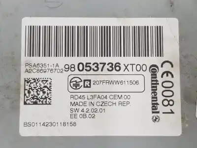 Second-hand car spare part audio system / radio cd for citroen ds3 (sa_) 1.4 hdi 70 (sa8hp4) oem iam references 98053736xt  98053736xt