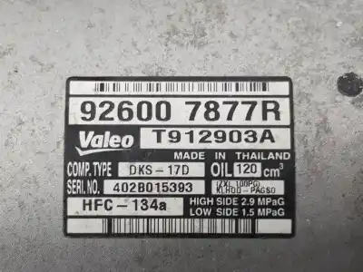 Pièce détachée automobile d'occasion compresseur de climatisation pour renault koleos 2.0 dci d fap références oem iam 926007877r 926007877r 