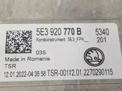 Автозапчастина б/у панель інструментів для skoda octavia lim. (nx3) 2.0 tdi посилання на oem iam 5e3920770b  5e3920770b