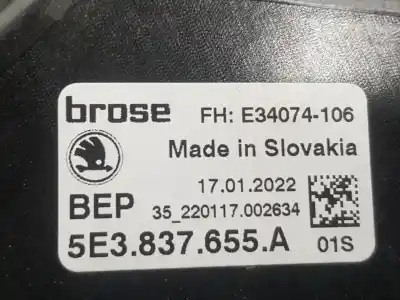 Автозапчастина б/у регулятор вікна передній лівий для skoda octavia lim. (nx3) 2.0 tdi посилання на oem iam 5e3837461  5e3837461