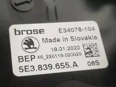 Автозапчасти б/у регулятор стекла заднего левого за skoda octavia lim. (nx3) 2.0 tdi ссылки oem iam 5e3839461  5e3839461