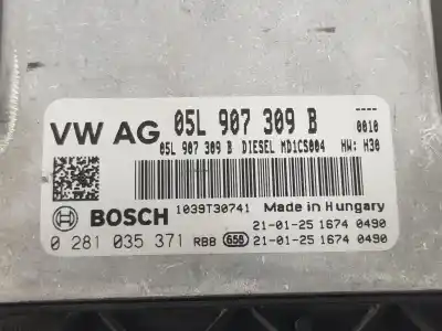 Автозапчастина б/у ебу контролер двигуна для volkswagen tiguan (ad1, ax1) 2.0 tdi посилання на oem iam 05l907309b  05l907309b