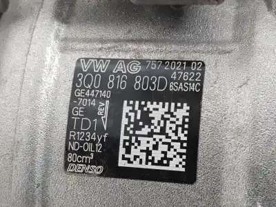 Автозапчастина б/у компресор кондиционера для volkswagen tiguan (ad1, ax1) 2.0 tdi посилання на oem iam 3q0816803d  3q0816803b