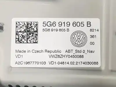 Piesă de schimb auto la mâna a doua ECRAN DISPLAY MULTIFUNCȚIONAL DISPLEI pentru VOLKSWAGEN TIGUAN (AD1, AX1)  Referințe OEM IAM A2C1967770103  5G6919605B