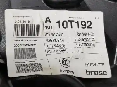 Second-hand car spare part rear left window regulator for mercedes-benz clase a (bm 177) 1.5 cdi cat 116 cv / 85 kw oem iam references a1777300302  a1777300302