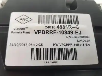 Автозапчастина б/у панель інструментів для renault captur i (j5_, h5_) 1.5 dci 90 посилання на oem iam 248104881r  248109523r