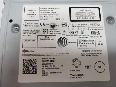 Second-hand car spare part audio system / radio cd for skoda rapid 1.2 tsi oem iam references 5q0035840b  5q0035840a