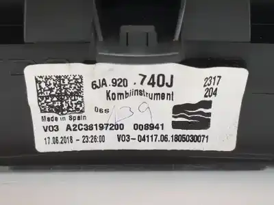 Автозапчасти б/у приборная доска за seat toledo iv (kg3) 1.0 tsi ссылки oem iam 6ja920740j  6ja920740j