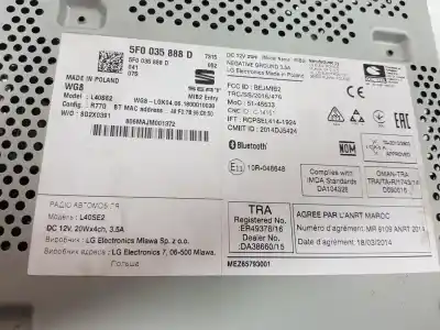 Автозапчастина б/у аудіо система / радіо cd для seat toledo iv (kg3) 1.0 tsi посилання на oem iam 5f0035888d Автозапчастина б/у аудіо система / радіо cd для seat toledo iv (kg3) 1.0 tsi посилання на oem iam 5f0035888d