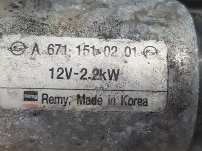 Second-hand car spare part starter motor for ssangyong korando 2.0 td oem iam references a6711510201  6711510201
