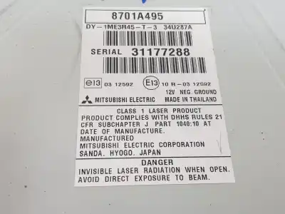 Автозапчасти б/у аудиосистема / радио cd за mitsubishi asx (ga0) desde 06/2010 1.8 di ссылки oem iam 8701a495  8701a562
