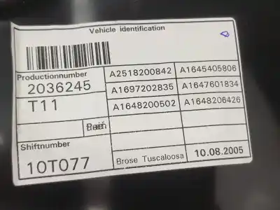 Автозапчастина б/у регулятор переднього правого скла для clase c clase m 3.0 cdi посилання на oem iam a1647201279  a1647201279