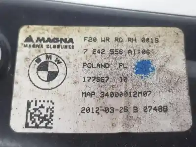 Автозапчастина б/у регулятор скла заднього правого для bmw serie 1 lim. (f21) 1.6 turbodiesel посилання на oem iam 7281884  67627341564