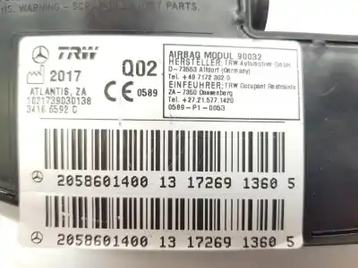 Автозапчасти б/у левая боковая подушка безопасности за mercedes-benz clase c (w205) lim. 2.1 cdi cat 170 cv / 125 kw ссылки oem iam a2058601400  a2058600602