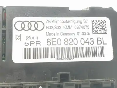 Second-hand car spare part climate control for audi a4 b7 avant (8ed) 2.0 tdi 16v oem iam references 8e0820043bl  8e0820043bl