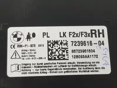 Автозапчастина б/у передня права бічна подушка безпеки для bmw serie 1 lim. (f21) 1.6 turbodiesel посилання на oem iam 7239616  72127239616