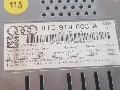 Peça sobressalente para automóvel em segunda mão display gps / multimídia por audi a4 b8 (8k2) 2.0 tdi referências oem iam 8t0919603a