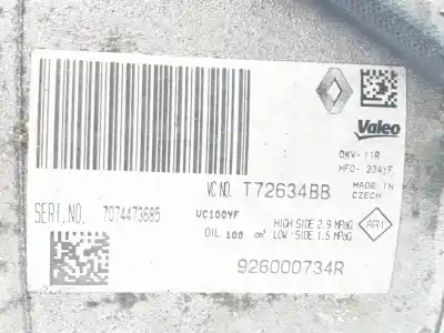 Second-hand car spare part air conditioning compressor for renault captur i (j5_, h5_) 0.9 tce 90 oem iam references 926000734r  926000734r
