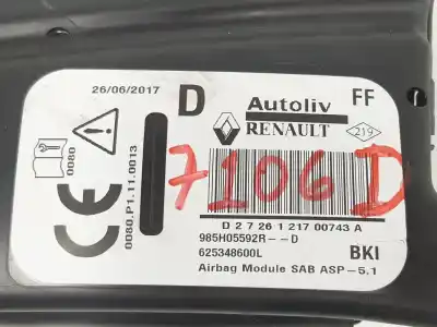 Second-hand car spare part front right side airbag for renault captur i (j5_, h5_) 0.9 tce 90 oem iam references 985h05592r  985h05592r