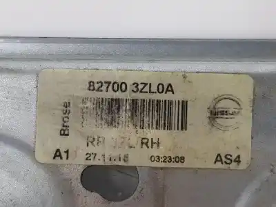 Автозапчасти б/у задний правый стеклорегулятор за nissan pulsar fastback (c13) 1.5 dci ссылки oem iam 827003zl0a  827003zl0a