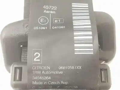 Автозапчастина б/у задній правий ремін безпеки для citroen c3 ii (sc_) 1.4 hdi 70 (sc8hzc, sc8hr0, sc8hp4) посилання на oem iam 96819581xx  8975tc