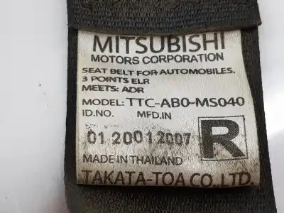 Автозапчастина б/у задній правий ремін безпеки для mitsubishi l 200 (ka0/kb0) 2.5 di-d cat посилання на oem iam ttcab0ms040  mn188367ha