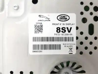 Second-hand car spare part multifunction display for jaguar xe (x760) 2.0 d oem iam references fk7219c299aa  t2r17628