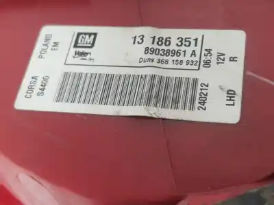 Second-hand car spare part right tailgate light for opel corsa d 1.3 16v cdti oem iam references 13186351  93189091