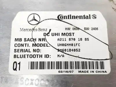 Автозапчастина б/у електронний модуль для clase c clase r 3.0 cdi посилання на oem iam a2118701885  a2118701885