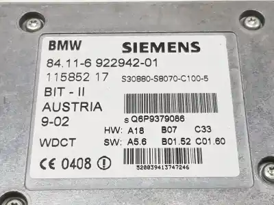 Second-hand car spare part electronic module for bmw 5 (e39) 520 d oem iam references 84116922942  6924823