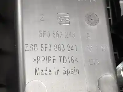 Автозапчастина б/у центральний подлокник для seat leon (kl1) 1.5 16v tsi act 131 cv / 96 kw посилання на oem iam 5f0858329a  5f0863243a