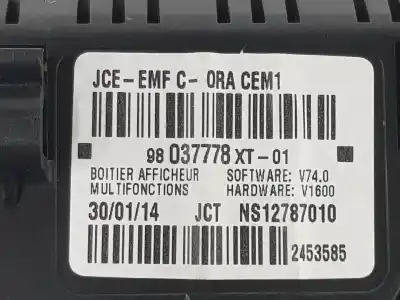 Автозапчастина б/у багатофункційний дисплей для citroen c3 (s desde 09/2009) 1.2 12v посилання на oem iam 98037778xt