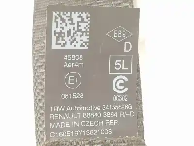 Автозапчастина б/у задній правий ремін безпеки для renault twingo iii 1.0 sce посилання на oem iam 34167086d  888403864r