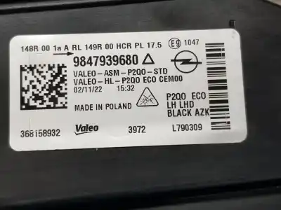 Pezzo di ricambio per auto di seconda mano faro anteriore sinistro per opel mokka x mokka x 1.3 i riferimenti oem iam 9847939680  9837331880