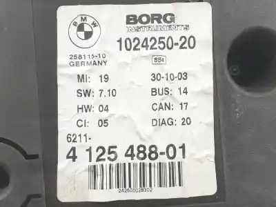 Peça sobressalente para automóvel em segunda mão quadrante por bmw z4 roadster (e85) 2.2 i referências oem iam 4125488  4125488