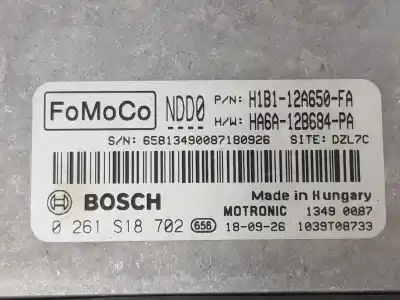 Second-hand car spare part ecu engine control for ford fiesta ce1 stline oem iam references h1b112a650fa  2162696
