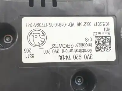 Second-hand car spare part dashboard for skoda superb 2.0 tdi oem iam references 3v0920741a  3v0920741a