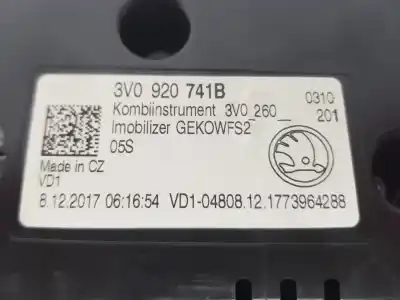 Автозапчастина б/у панель інструментів для skoda superb 2.0 tdi посилання на oem iam 3v0920741b  3v0920741b