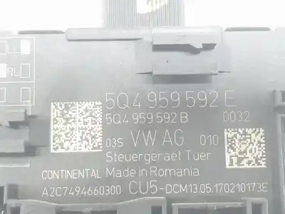 Автозапчастина б/у електронний модуль для skoda superb 2.0 tdi посилання на oem iam 5q4959592e  5q4959592e