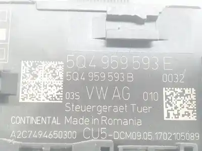 Автозапчастина б/у електронний модуль для skoda superb 2.0 tdi посилання на oem iam 5q4959593e  5q4959593e