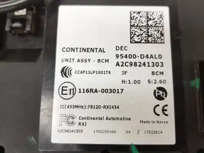 Second-hand car spare part electronic module for kia optima (jf) 1.7 crdi oem iam references 95400d4al0  95400d4al0