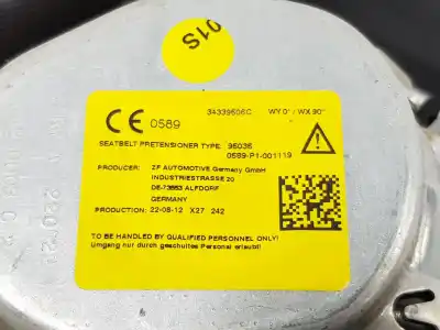 Автозапчастина б/у напіднатяжач подушки безпеки задня права для cupra leon 2.0 tsi посилання на oem iam 34339506c  5fe857805c