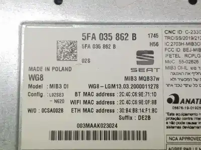 Second-hand car spare part audio system / radio cd for cupra formentor dpca oem iam references 5fa035862b  5fa035862b