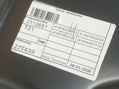Автозапчастина б/у регулятор скла заднього правого для clase c clase m 3.0 cdi посилання на oem iam a1647300479  a1647303279