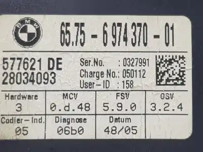Second-hand car spare part electronic module for bmw 5 (e60) 525 d oem iam references 65756974370  6974370