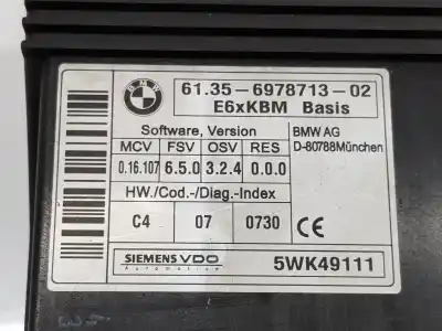 Second-hand car spare part electronic module for bmw 5 (e60) 525 d oem iam references 61356978713  6978713