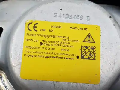 Автозапчастина б/у натяжач подушки безпеки задня ліва для skoda superb (3v3) 2.0 tdi посилання на oem iam 3v5857447b  3v5857447b
