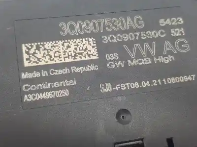 Peça sobressalente para automóvel em segunda mão módulo eletrônico por skoda superb combi (3v5) 2.0 tdi referências oem iam 3q0907530ag  3q0907530ag