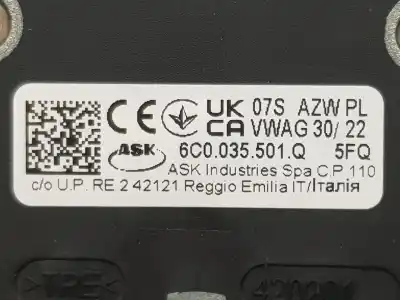 İkinci el araba yedek parçası anten için seat ibiza 1.0 tsi oem iam referansları 6c0035501q 6c0035501q color negro 